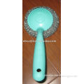 handle mesh scourer.galvanized mesh scrubber with handle, cleaning ball, scourer